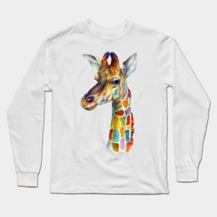 Image: Watercolor, Giraffe Long Sleeve T-Shirt